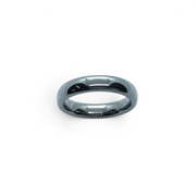 Rare Earth Gallery 4mm polished domed tungsten ring with a smooth metallic finish