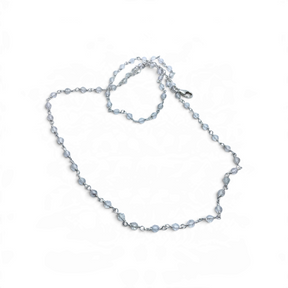 Rare Earth Gallery 18-inch necklace featuring delicate quartz crystal beads on a fine silver chain.