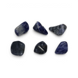 Six mini A+ tumbled sodalite stones in deep navy blue streaked with white calcite veining
