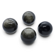 Rare Earth Gallery polished goldsheen obsidian spheres showing natural metallic golden sheen against white background