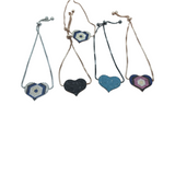 Rare Earth Gallery Nano Stone Heart Bracelets in various metallic finishes with pave crystal evil eye designs