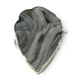 Natural desert druze heart ring, gray-white banded druzy in silver bezel