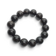 Rare Earth Gallery chondrite meteorite beaded bracelet featuring polished 14 mm round dark grey stone beads