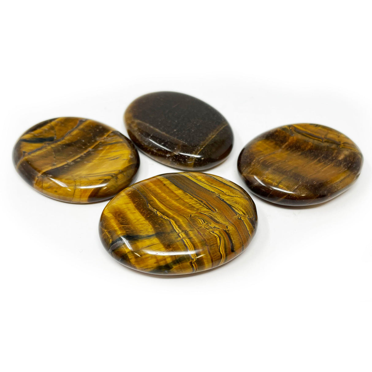 Blue Tigers Eye Palm Stone with Divot (Singles)