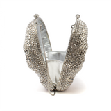 Skull Crystal Purse with Chain - Clear with Black Eyes