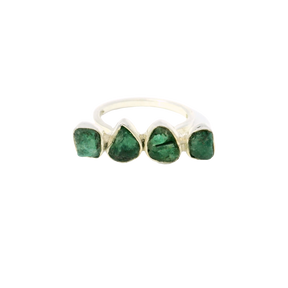 View of Emerald Ring -4 Nuggets East\/west Setting Sz6