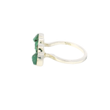 Emerald Ring -4 Nuggets East/west Setting Sz6