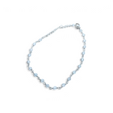 Rare Earth Gallery 8-inch bracelet featuring faceted quartz crystal beads linked by a delicate silver chain
