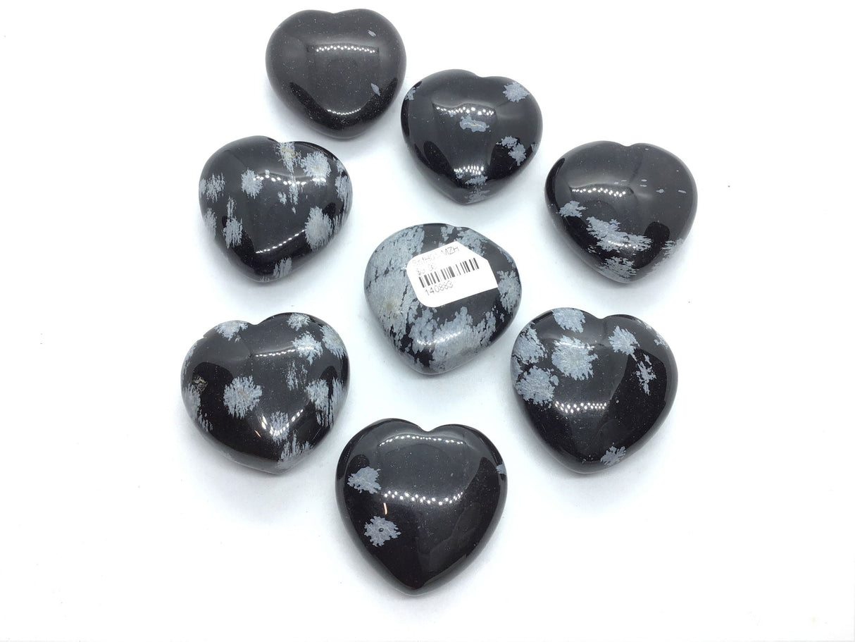 Snowflake Obsidian Puffy Heart (Singles)