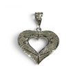 Rare Earth Gallery large sterling silver heart pendant featuring intricate open filigree metalwork design