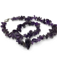 Rare Earth Gallery amethyst chunky chip necklace featuring polished purple gemstone fragments on a silver clasp