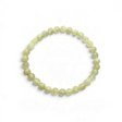 Rare Earth Gallery 6mm citrine gemstone bead bracelet with translucent yellow stones on a white background