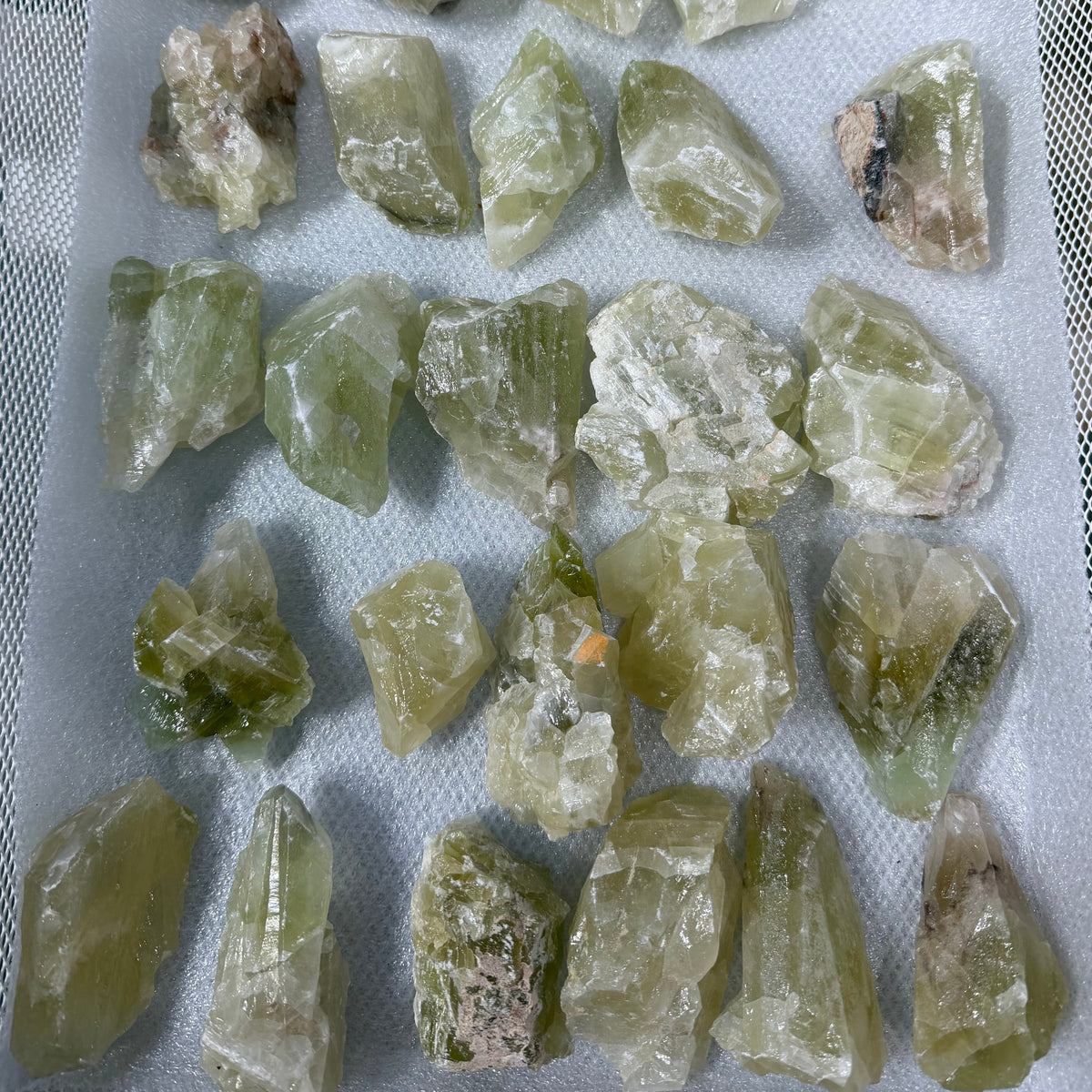 Green Calcite Crystals by the Ounce - Clear Quality 2 to 5ounces