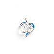 Rare Earth Gallery heart-shaped silver pendant featuring a blue opal inlay Om symbol