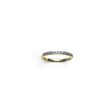 Rare Earth Gallery 2mm titanium ring with gold IP plating and half-set white cubic zirconia stones