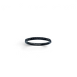 Rare Earth Gallery 2mm titanium ring with black IP plating and a row of sparkling white cubic zirconia stones
