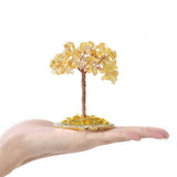 Gemstone Beaded Crystal Trees On Agate Slice Base