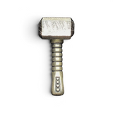 Muonionalusta meteorite Thor's hammer pendant with Widmanstatten head and ornate sterling silver handle