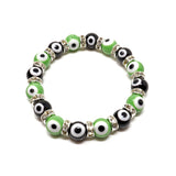 Crystal Bracelet - Black & Green Evil Eye