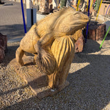 Travertine Iguana With Cactus Carving