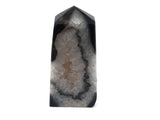 Black Agate Tower Point - Cut & Polished with Druze