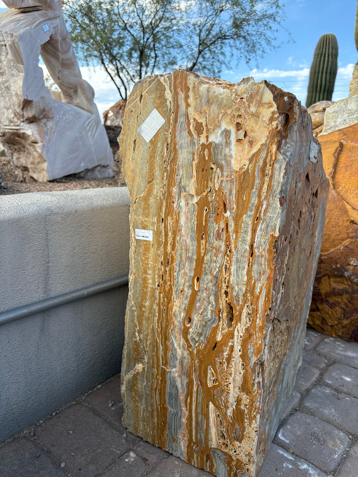 Gray Gold Onyx Fountain - Wedge With 2 Holes & 2 Cut Sides