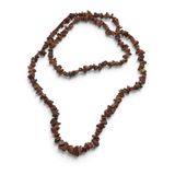 Rare Earth Gallery red goldstone chip necklace featuring small, tumbled gemstone fragments on a strand.