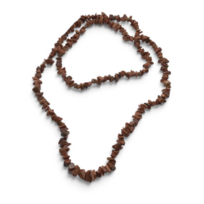 Rare Earth Gallery red goldstone chip necklace featuring small, tumbled gemstone fragments on a strand.