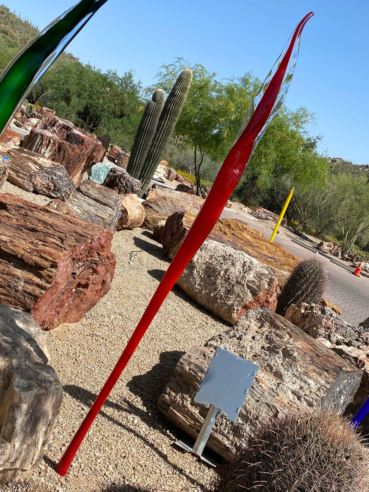 Outdoor Blown Glass Flame - Red