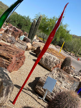 Outdoor Blown Glass Flame - Red