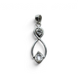Rare Earth Gallery Herkimer diamond pendant featuring two freeform crystals set in a 925 sterling silver infinity loop