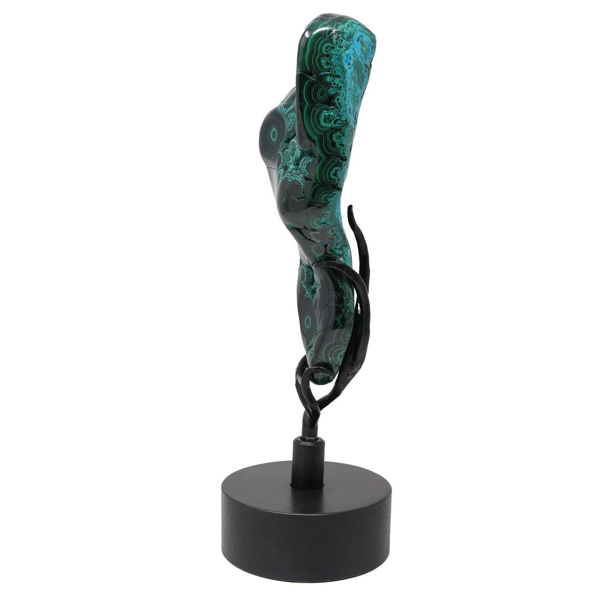 Chrysocolla Malachite Polished Freeform on Custom Spinner Stand