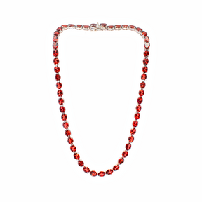 View of Garnet Necklace -Faceted Ovals All The Way Around