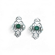 Rare Earth Gallery emerald ring featuring a faceted round green stone on a 925 sterling silver open filigree band.