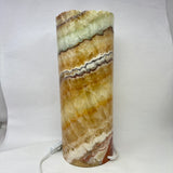 Aqua Onyx Cylinder Luminary with Rustic Open Top