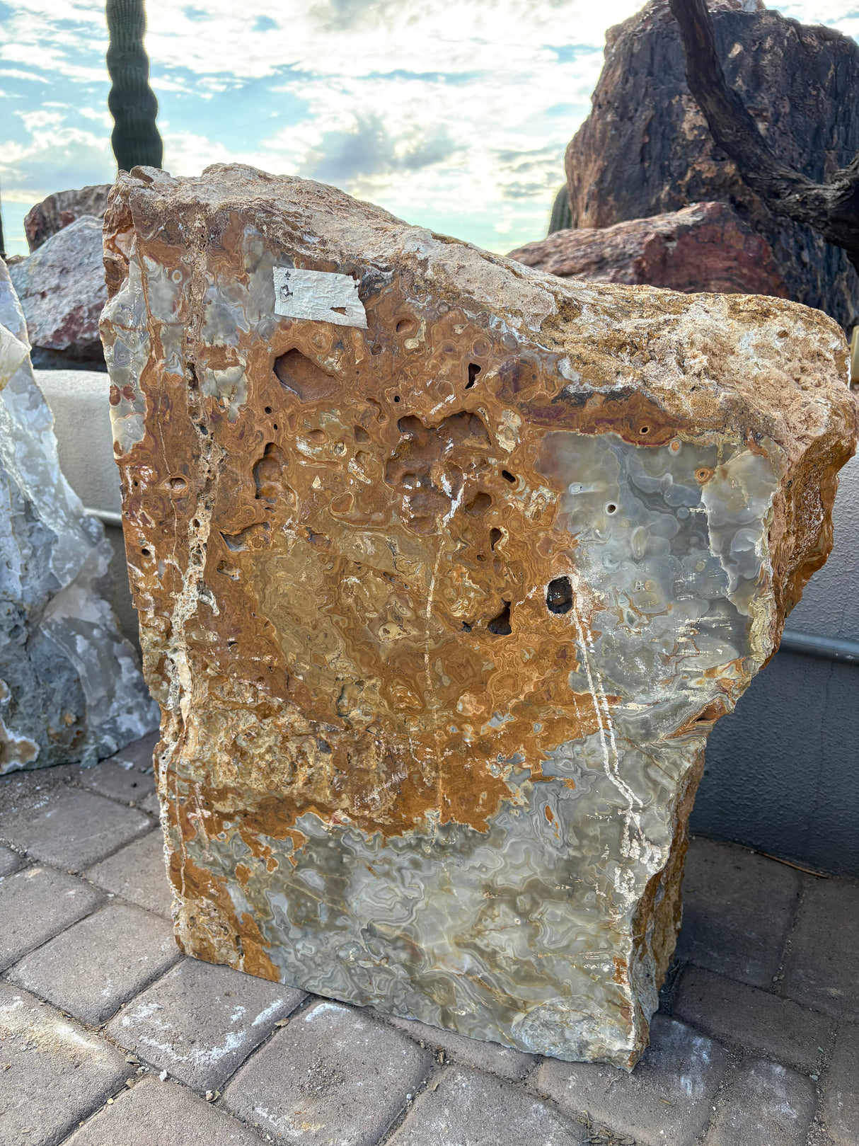 Gray Gold Onyx Fountain - Wedge With 2 Holes & 2 Cut Sides