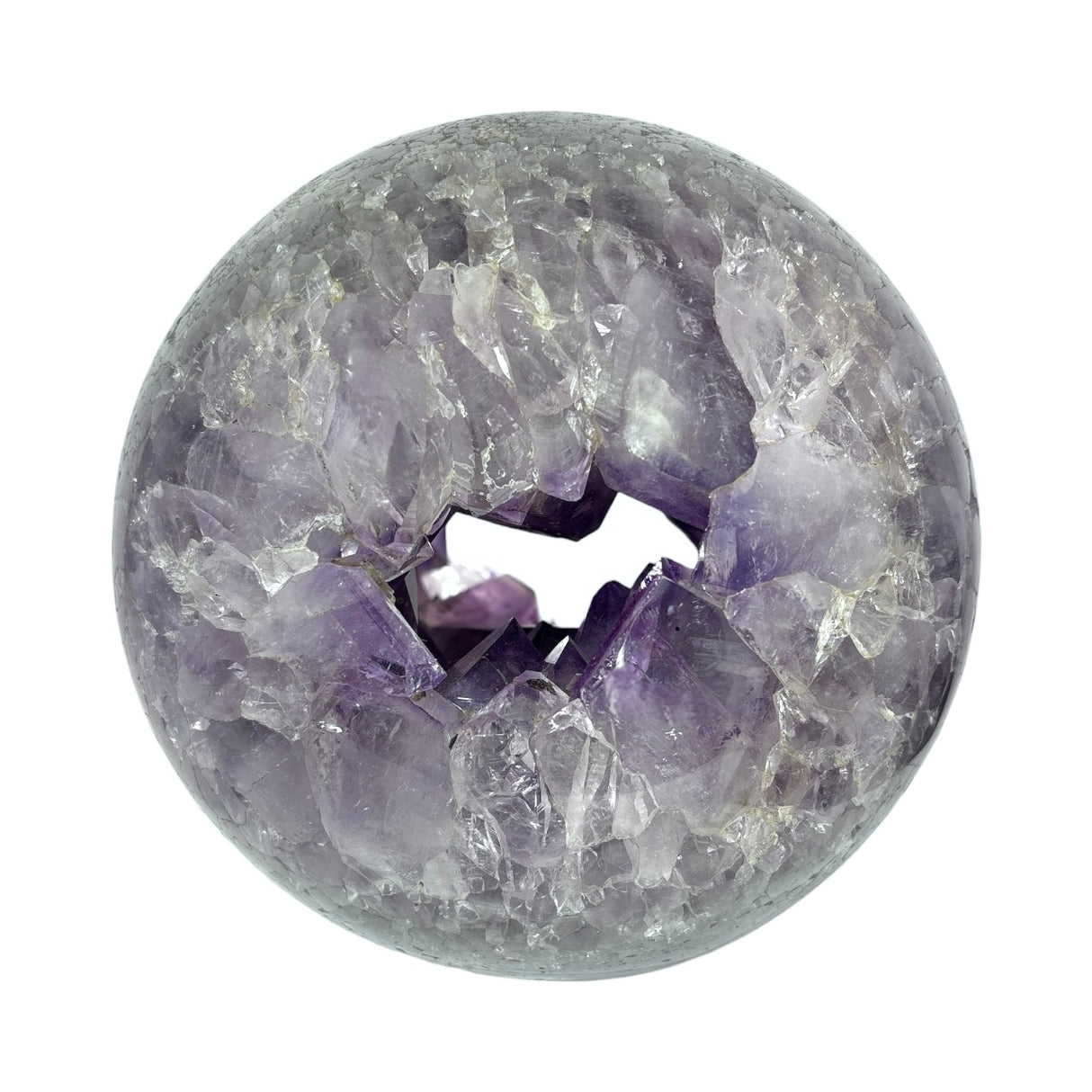 Amethyst Crystal Tunnel Sphere with Deep Consistent Color & Large Crystals