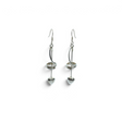 Rare Earth Gallery sterling silver drop earrings featuring a spiral design and a dangling heart charm on a rod