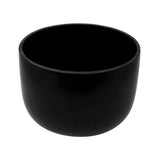 Glossy black 10-inch gem-infused quartz crystal singing bowl with dark open interior