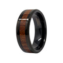 8mm Tungsten Ring Plated with Hawaiian Koa Wood Inlay