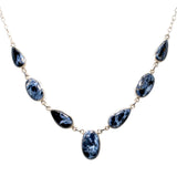 Pietersite Necklace - Oval & Pear Cabochons with Silver Bezels with Half-Rounded Box Chain Links