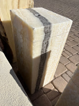 Zebra Fossil Onyx Fountain ***NO Basin - Block with Pineapple Pattern