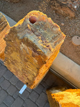 Green Talan Onyx Chiseled Pillar Fountain - Pin Plate Included