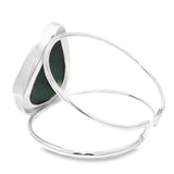 Abalone Shell Classic Double Row Silver Cuff - Simple Bezel Set