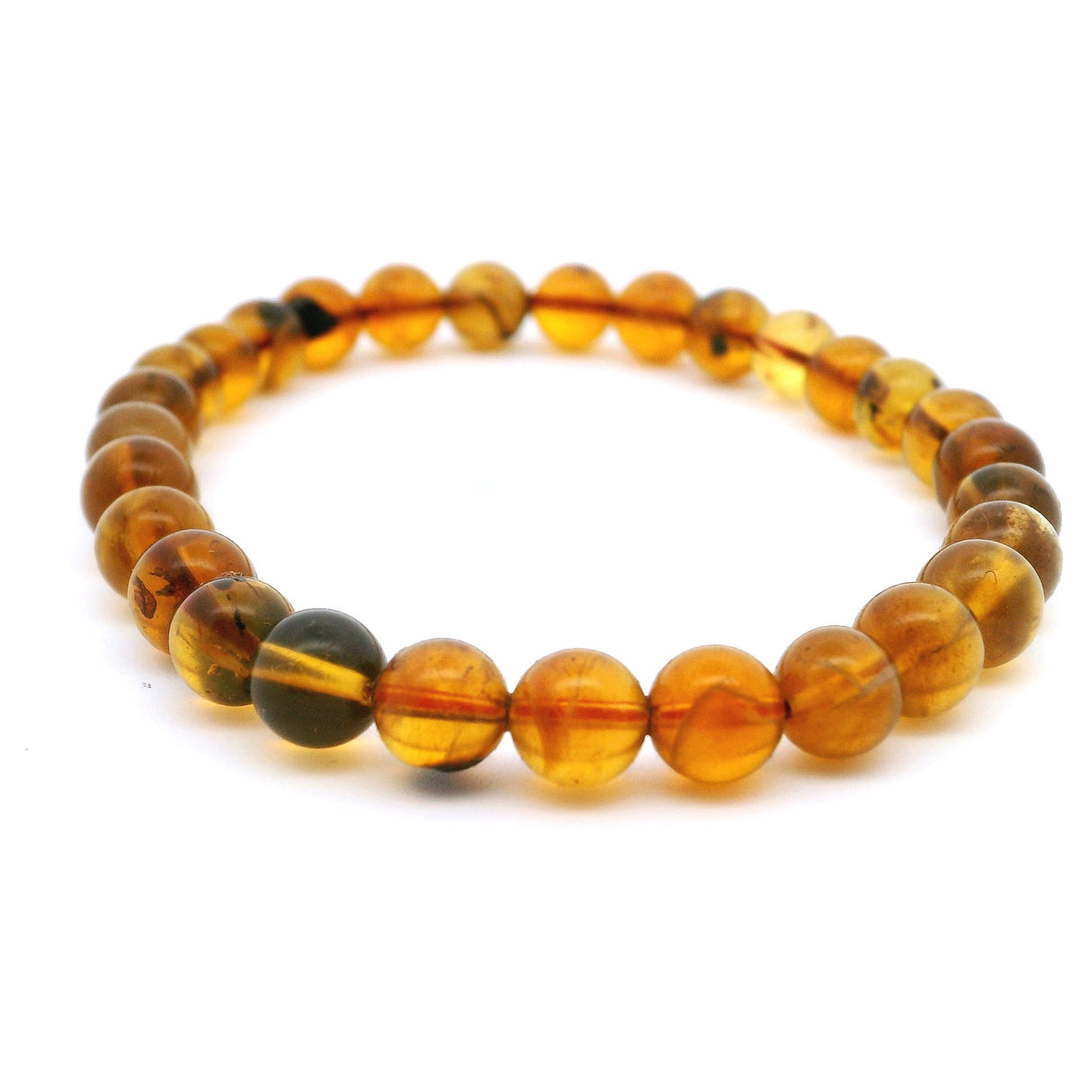 Amber Beaded Bracelet 6mm-8mm Rounds