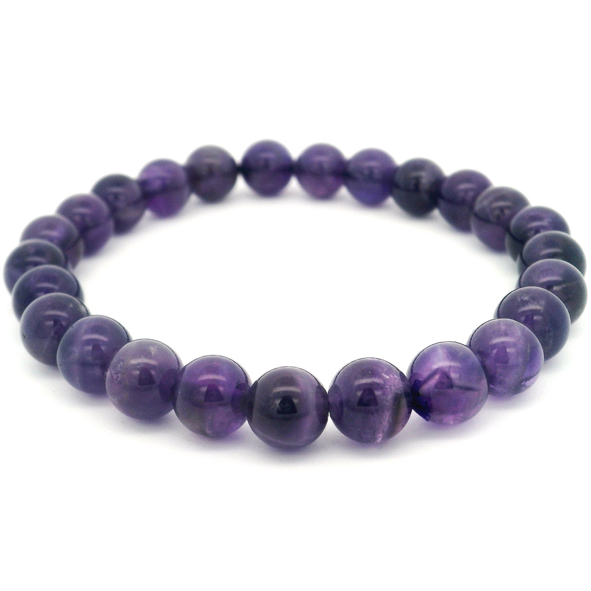 A+ Quality Amethyst Beaded Bracelet 8mm Rounds