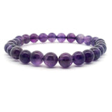 Amethyst Beaded Bracelet 6.5-7mm Rounds