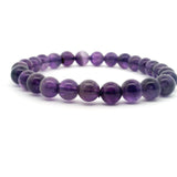 Amethyst Beaded Bracelet 6.5-7mm Rounds