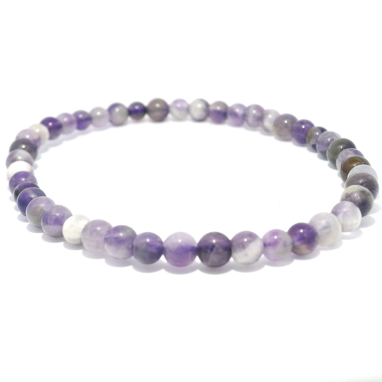 A+ Chevron Amethyst Beaded Bracelet 4mm Rounds