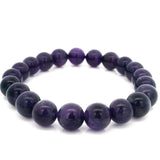 Amethyst Beaded Bracelet - 8.5-9.5 mm Round
